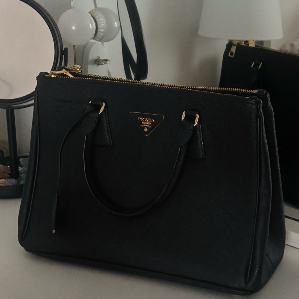 prada galernia bag black in medium vintage
